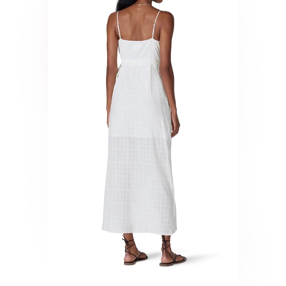 NWT Revolve Line+ Dot Lillie Wrap MIDI in White w/ Gray polka dots - XS - Picture 3 of 12
